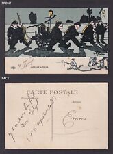 Propaganda postcard, Marine life, Fire on Land, Satire, WWI picture