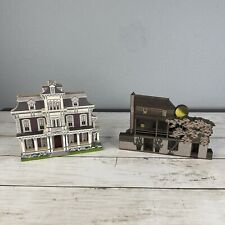 Lot Of 2 Vintage Shelia's Collectibles Wood Houses - Natchez Mississippi picture