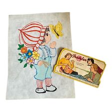 VTG 60s Advertising Traveler Needle Book Sewing Kit + Precious Moments Pattern picture