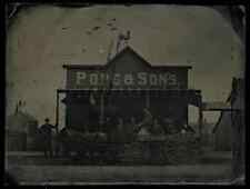 Amazing Full Plate Tintype Photo POPE & SONS Storefront Rooster Weather Vane ++ picture
