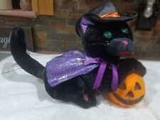 Avon Black Magic Woman Animated Singing Lighted Cat with Pumpkin Halloween 2007 picture