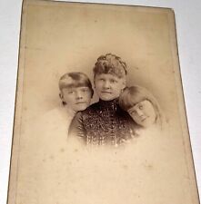 Rare Antique ID'd Mother Dora Marshall & Kids San Francisco, CA Cabinet Photo picture