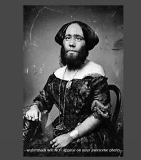 Vintage Circus Freak Bearded Lady PHOTO PT Barnum Sideshow Woman Girl picture
