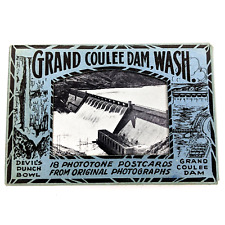 c1940s Grand Coulee Dam, Wash. 18 Photo Tone View Cards Set Ellis Folder WA A20 picture