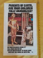 1979 STAR WARS Immunization  by CDC ORIGINAL poster R2D2 C-3PO  T3-2 picture