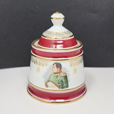Apilco De Luxe Napolian Sugar Bowl With Lid Red Gold 4