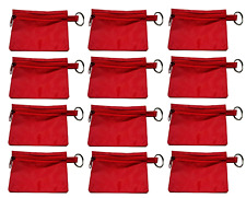 12 PACK Red Small Zip Bag Mini Miscellaneous Coin Pouch Keychain Key Chain picture