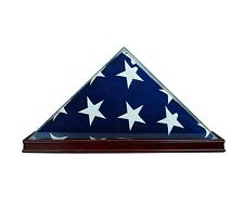 Glass Flag Display Case for 9.5' x 5' Flag - Real Glass, Real Wood  picture