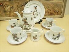 ANTIQUE Jaeger 1897 Bavaria Porcelain Doll Themed 12 Pc. Tea Set For 4 picture