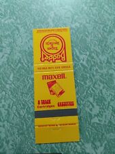 Vintage Matchbook Cover Y9 Collectible Ephemera Maxwell 8-track tapes budget picture