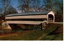 Vintage Decatur County Indiana West Port Covered Bridge Unposted Postcard #501 picture