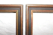 VINTAGE FITS 10 X 12 MID CENTURY GOLD GILT BLACK PICTURE FRAME WOOD PAIR AVAIL. picture