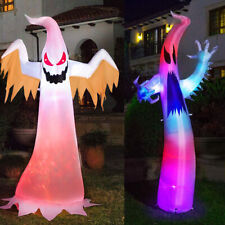 Combo 8FT + 9FT Halloween Inflatable Blow up Ghost LED Lighted Lawn Yard Dec picture