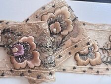 French Antique Embroidered Trim  XX963 picture