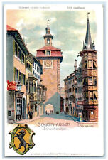 c1905 Arch Entrance Street Schaffhausen Schwabenthor Switzerland Postcard picture