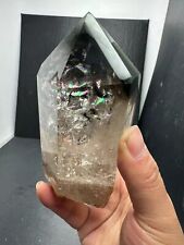 1.71LB Top Natural Rainbow Ghost phantom crystal quartz Mineral specimen+stand picture