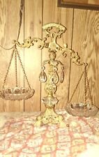 Vintage L&L WMC Scales of Justice Brass and Crystal. picture