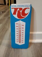 c.1960s Original Vintage Royal Crown Cola Sign Metal RC Nehi Thermometer NOS Gas picture