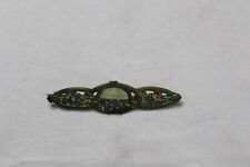 Ca. 1900 Brooch Hand Painted Floral With Abalone 2 3/8