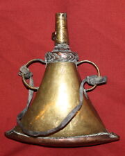 Antique Arabic Islamic Brass Copper Engraved Gunpowder Flask picture