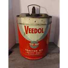 Vintage Veedol Tractor Oil Can Heavy Duty 5 Gallon Tidewater Oil Company picture