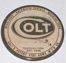 COLT EST. 1836 COLT'S PATENT FIRE ARMS M'F'G CO. ROUND METAL MAGNET, NEW picture