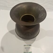 Vtg  All Famous Havana 5 Cents Cigars Weighted Brass Spittoon 10