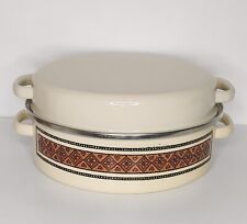 Vintage GHC Enamel Dutch Oven Light Beige With Lid picture