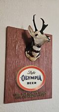 Vintage 1959 Olympia Light Beer Wildlife Wall Bar Sign. Antelope Plaque. Rare  picture