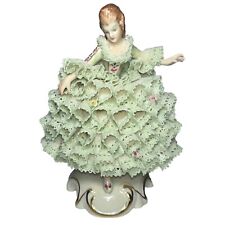 Beautiful Irish Dresden Lady Sarah Emerald Collection Lace Doll Figurine picture