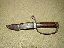 ORIGINAL CIVIL WAR CONFEDERATE REBEL SMALL BLACKSMITH D GUARD KNIFE & SHEATH picture