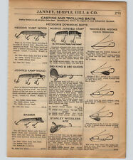 1934 PAPER AD Heddon's Dowagiac Fishing Lure Jointed Vamp Wood Muskie Basser picture