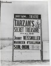 Vintage Photo Dust Bowl Theater Tarzan's Secret Treasure Movie Ad Sign 1941 picture