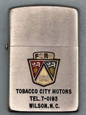 Vintage 1950-1957 Ford Logo Tobacco City Motors Chrome Advertising Zippo Lighter picture