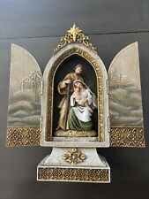 Joseph’s Studio Roman Holy Family Triptych Gold Accents Scenes on Doors With Box picture