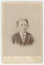 Antique Circa 1880s Cabinet Card Handsome Young Man in Suit Graff Oxford, NY picture