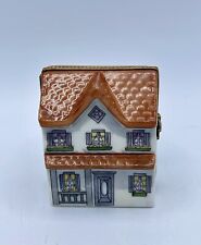 Vintage French Limoges Porcelain Doll House Trinket Box w Bird Clasp picture