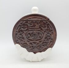 Vintage Nabisco Oreo Ceramic Lidded Cookie Jar Canister With Milk Splash Bottom picture