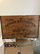 Vintage Dupont Explosives Gelex No. 1 60% Vol-STR  Jan/1942 Wood Crate picture