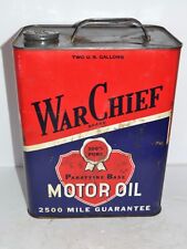 Vintage WAR CHIEF Motor Oil New York 2 gallon can Nice Patina picture