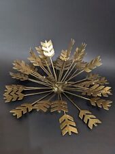 Mid-century modern gilded metal leaf wall hanging  table top decor  12 in gold picture