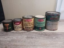 Vintage DU PONT Can Lot 7 Auto Finish Oil Stain Thickote Enamels picture