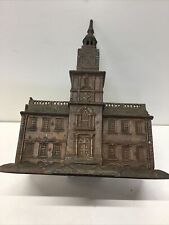 Antique Large Independence Hall Cast Iron Coin Bank 1875 Enterprise, Mfg. Co. picture