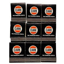 Vintage CLARK The Premium People 9 Matchbooks Gas Oil Full Unstruck Cars Tobacco picture