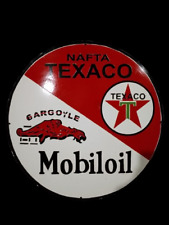 Porcelain Texaco MobilOil Enamel Metal Sign Size 