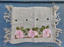 Antique Arts & Crafts Era Stickley Mission Embroidered Linen Pillowcase Cover picture