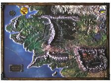 Unique rare 3D map of the Mediterranean The Lord of the Rings handmade picture