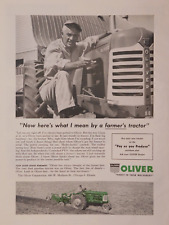 1957 Oliver Tractor Vintage Print Ad Farmer First Farm Machinery picture