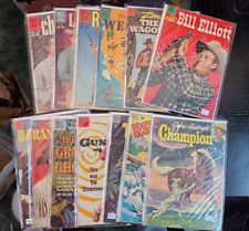 VINTAGE DELL COMICS GOLDEN AGE LOT OF 13 VARIOUS WESTERN DELL COMIC BOOKS picture