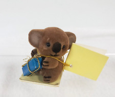 Vintage Miniature Koala Bear figurine Flocked Hamilton Presents 1.5in picture